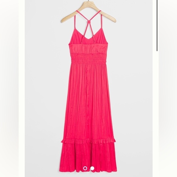 Anthropologie Maeve Aleda Satin Ruffle Maxi Dress - Picture 3 of 16